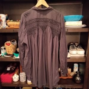 Free People We The Free oversized embroidered buttondown shirt Large